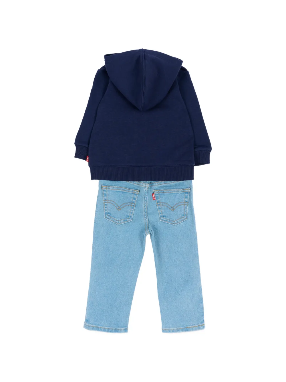 Levi's Kids Drie T-shirten en jeans met logo-patch Blauw