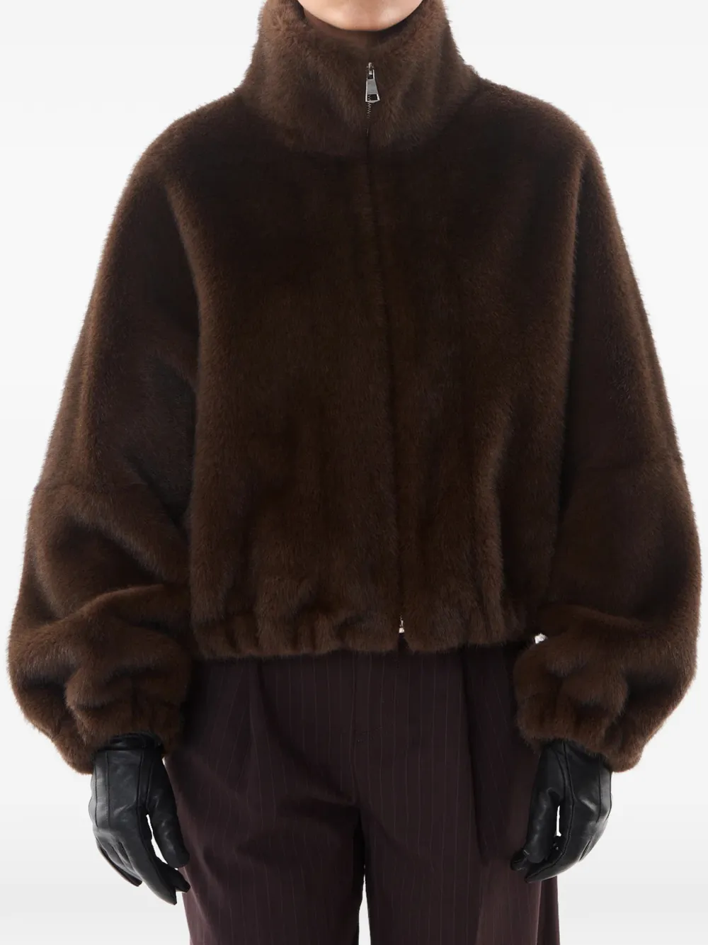 Giovanni Paris faux-fur bomber jacket