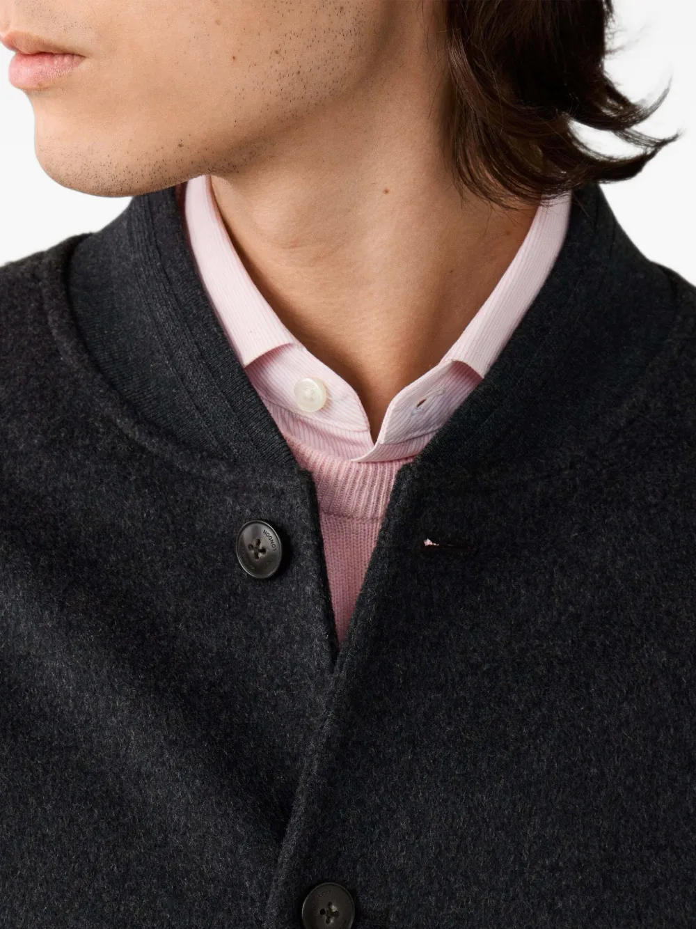 Hackett London Button-up bomberjack Grijs