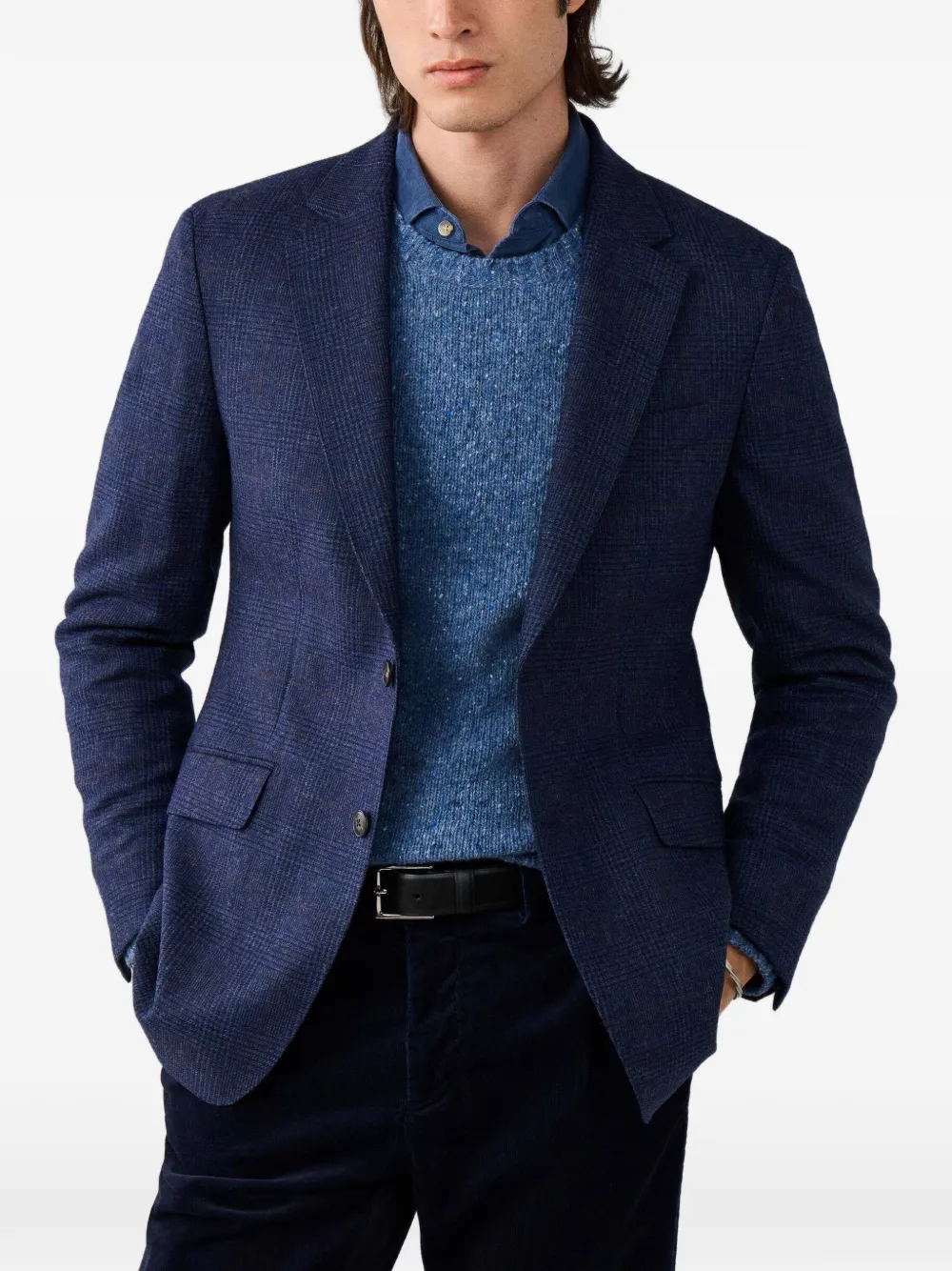 Hackett London Blazer met enkele rij knopen Blauw