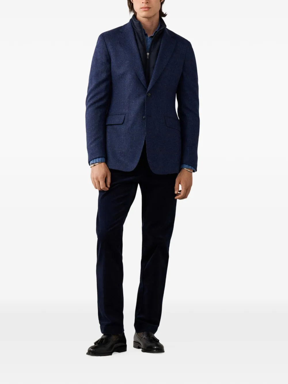 Hackett London Blazer met enkele rij knopen Blauw