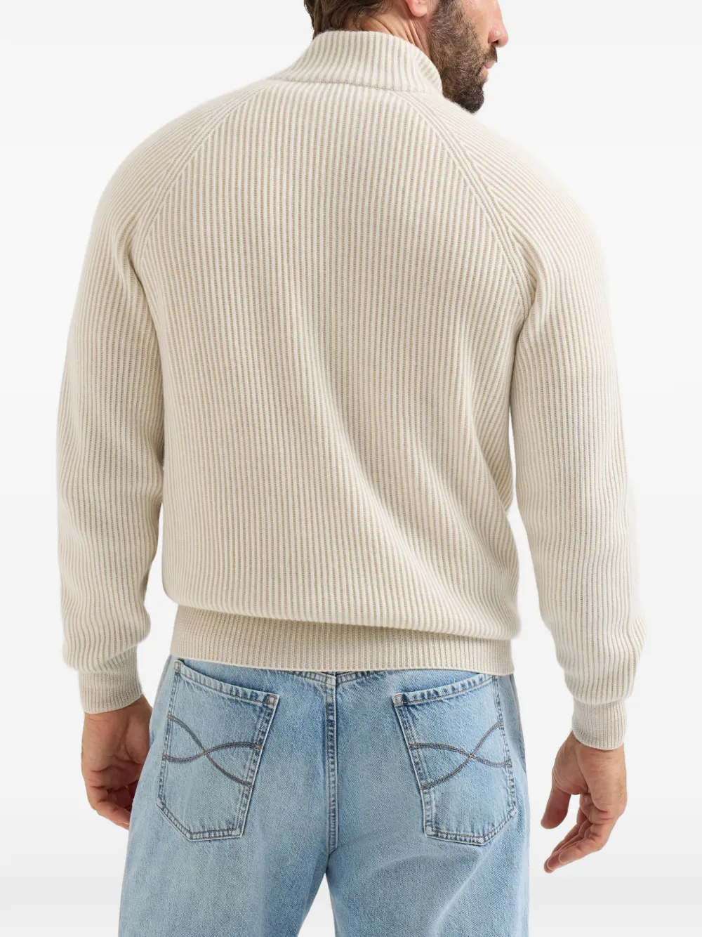 Brunello Cucinelli cashmere vanisé cardigan Beige
