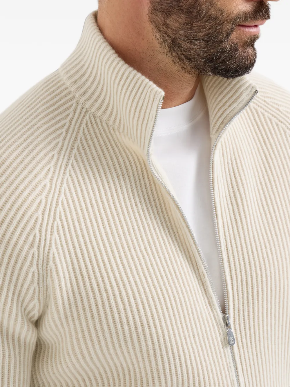 Brunello Cucinelli cashmere vanisé cardigan Beige