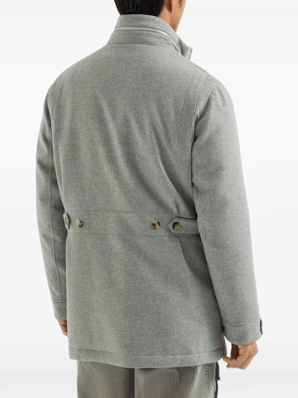 Brunello Cucinelli Gewatteerde kasjmier parka Grijs