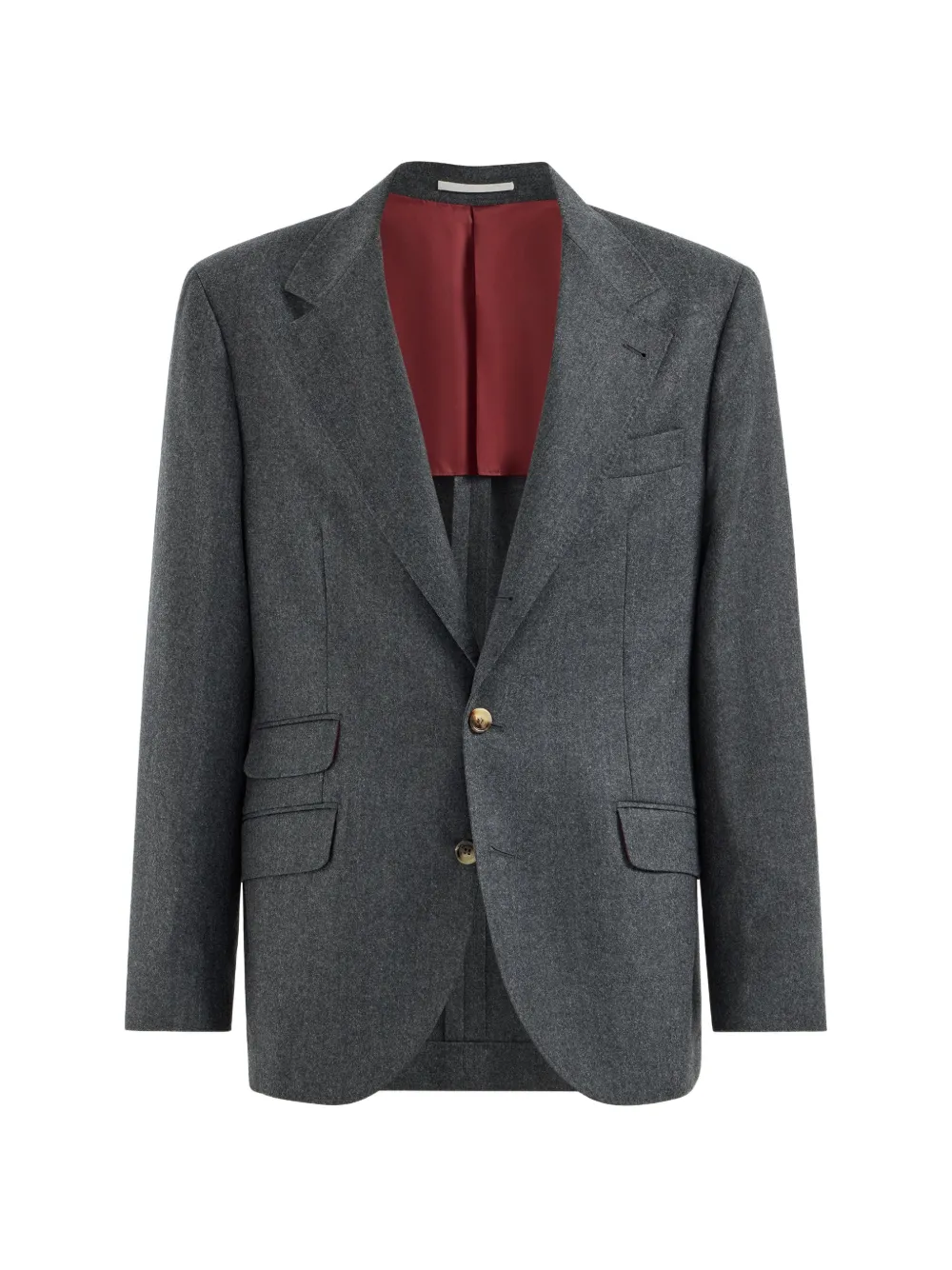 Brunello Cucinelli virgin-wool flannel deconstructed Cavallo blazer - Grigio