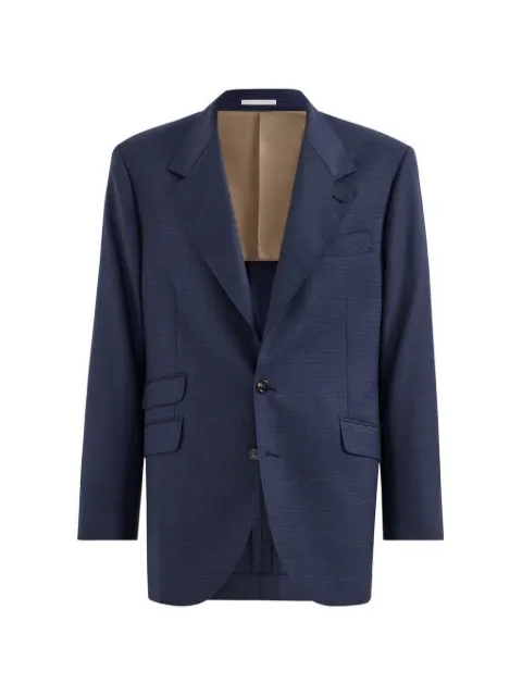Brunello Cucinelli virgin wool houndstooth Cavallo tailor blazer