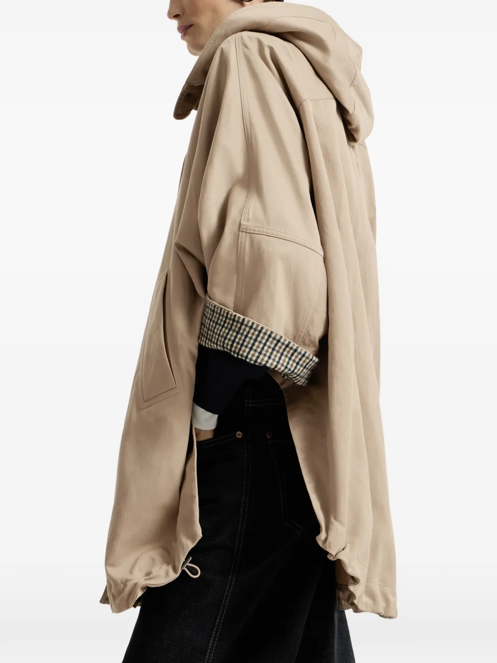 Brunello Cucinelli Monili jas met capuchon Beige