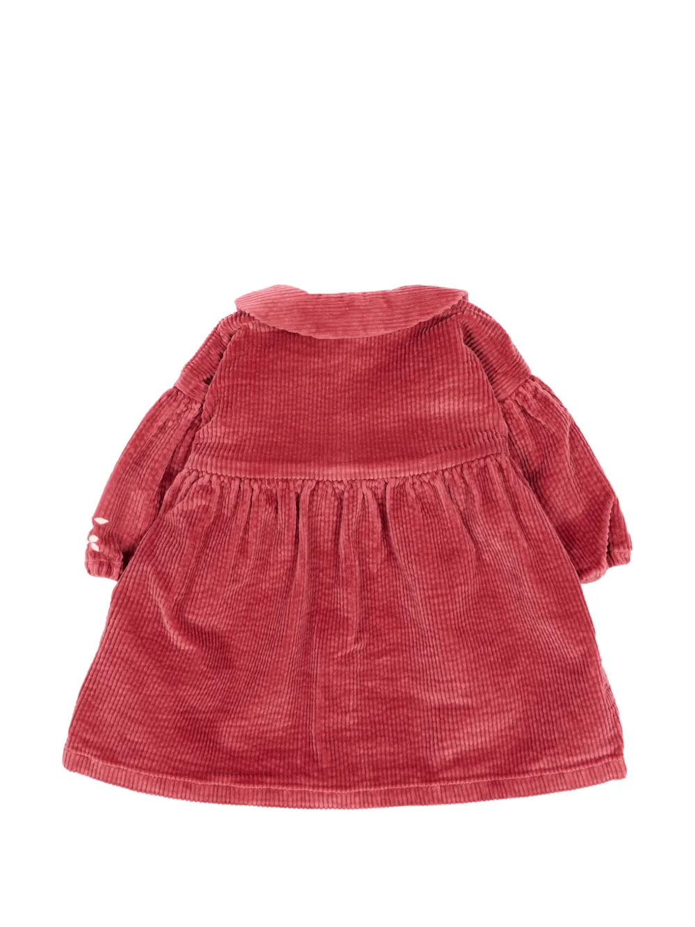 Petit Bateau Ribfluwelen jurk met borduurwerk Rood