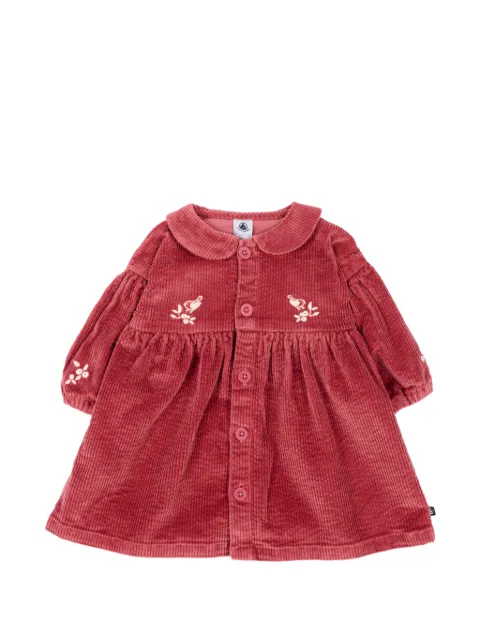 Petit Bateau embroidered corduroy dress