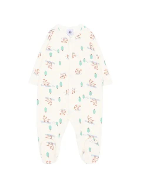 Petit Bateau graphic-print sleepsuit