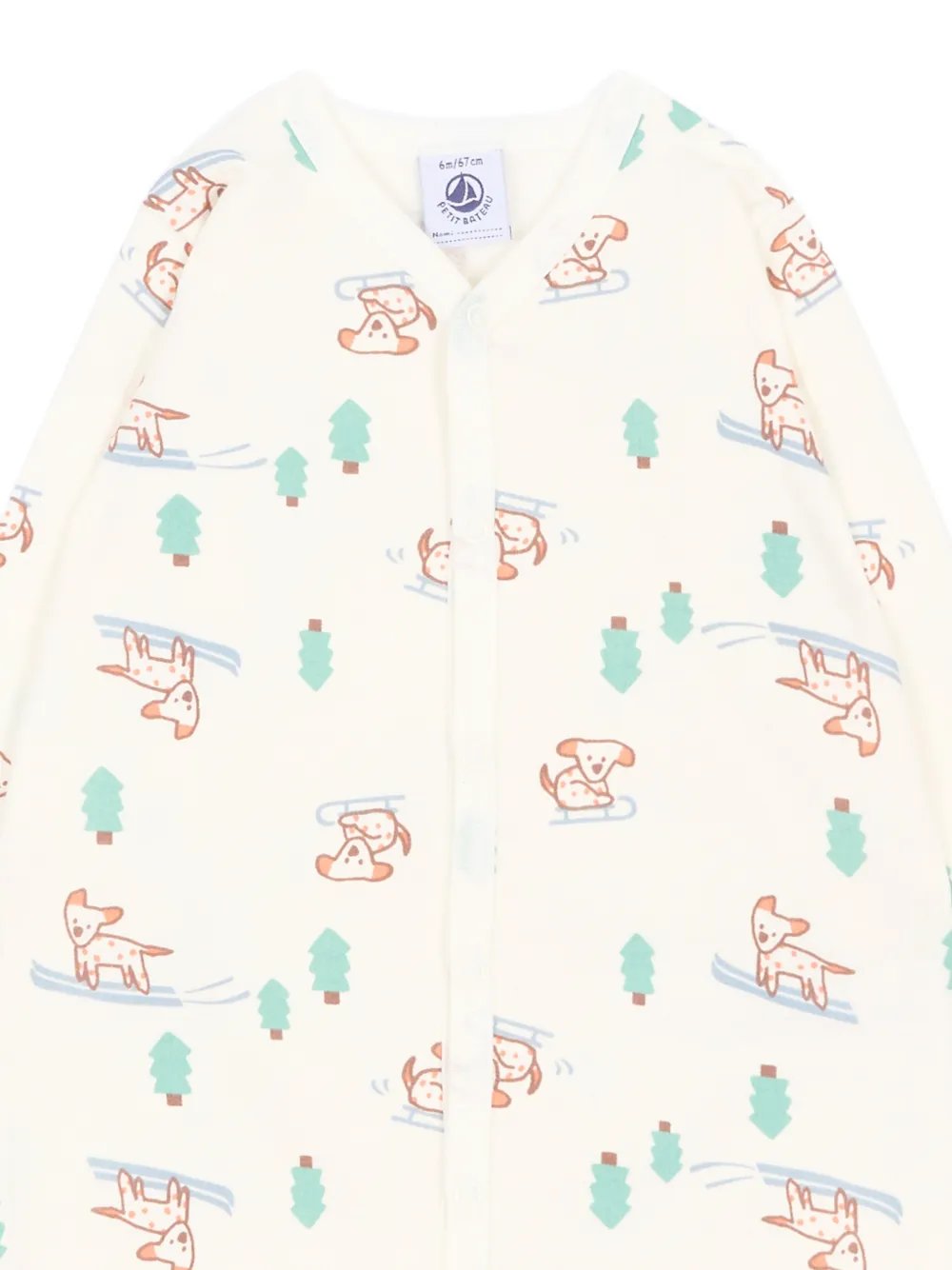 Petit Bateau Slaapzak met grafische print Beige