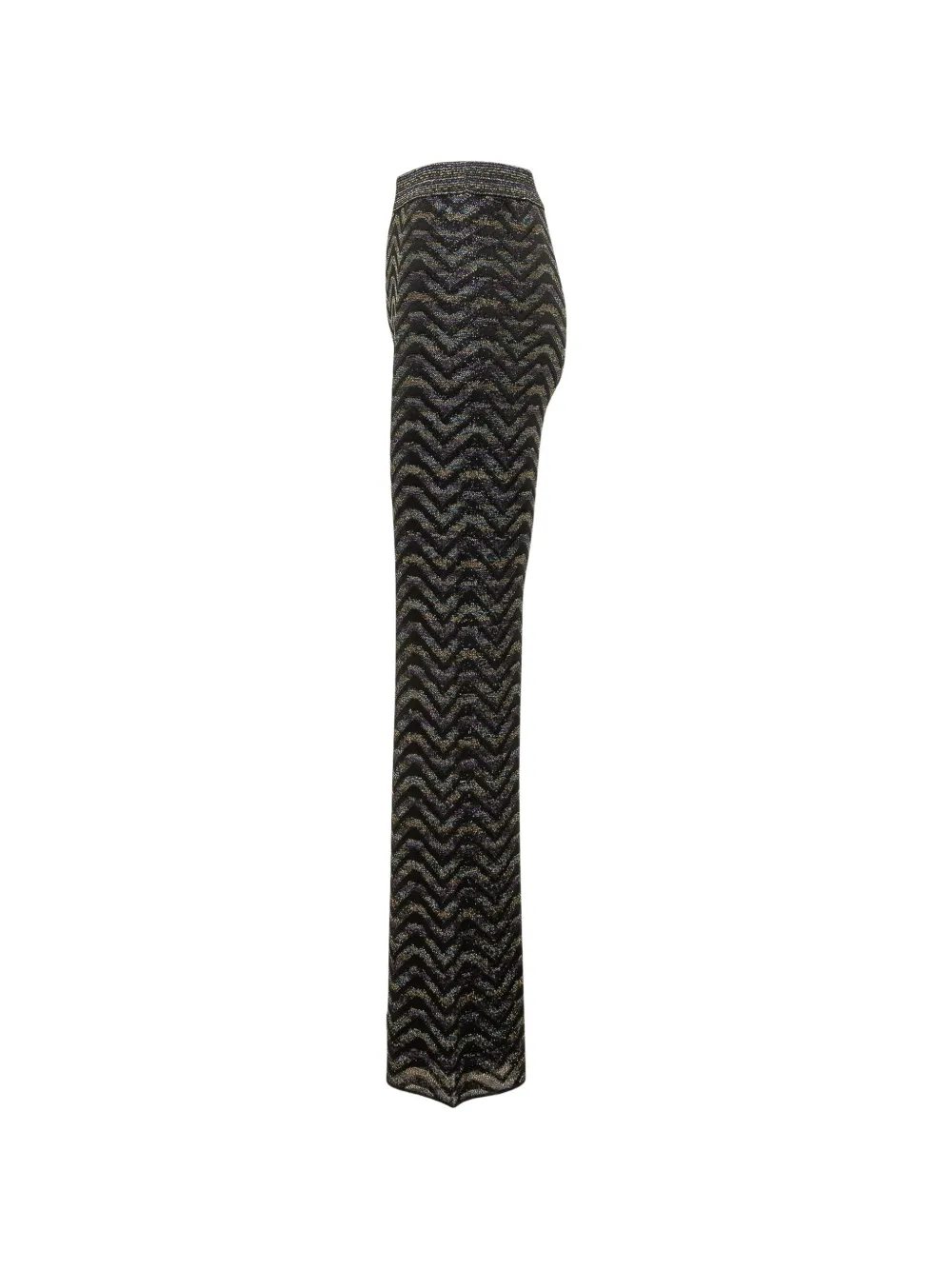 Missoni Gebreide broek met metallic draad en zigzag-patroon Zwart