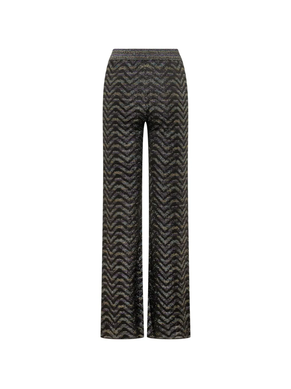 Missoni Gebreide broek met metallic draad en zigzag-patroon Zwart