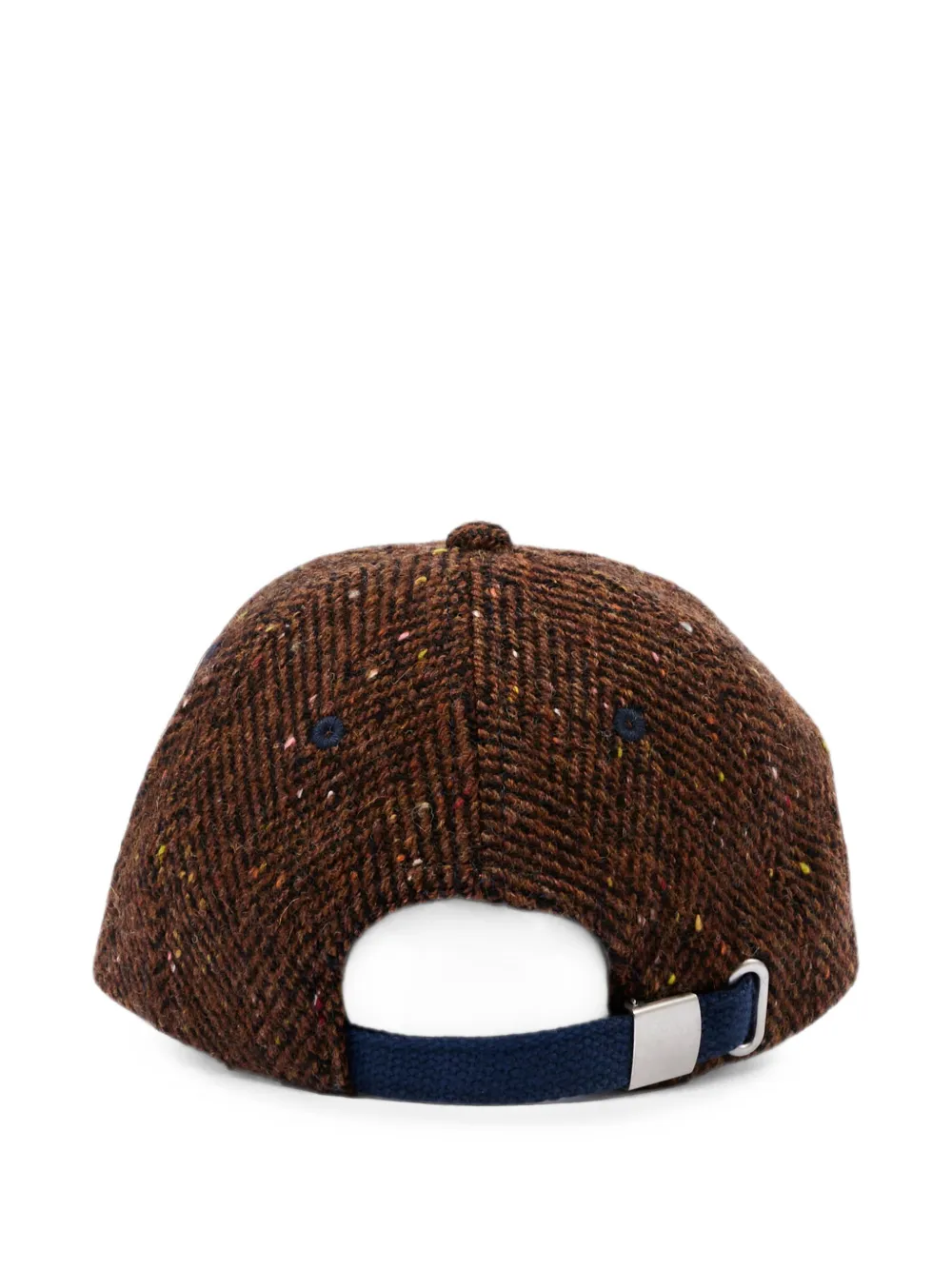Bobo Choses Tweed pet met visgraatpatroon en logo-patch Bruin