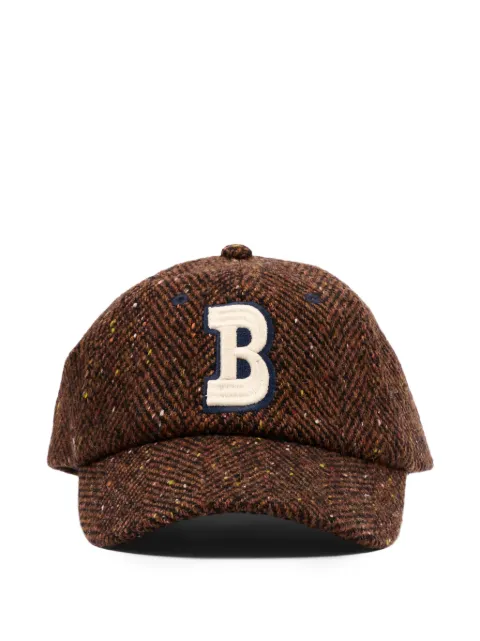 Bobo Choses herringbone-tweed logo-patch cap