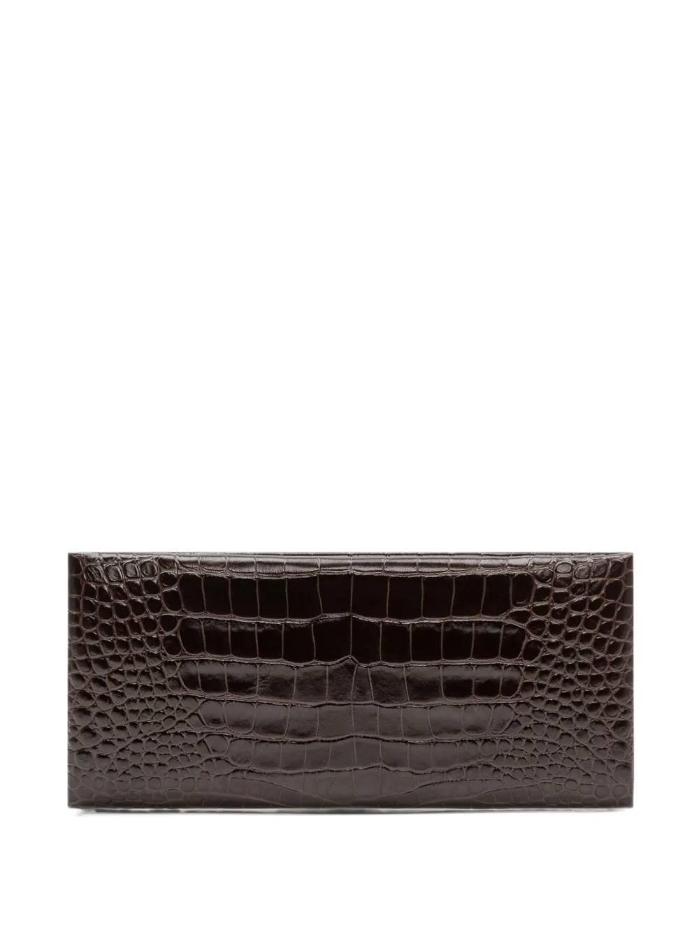 TOM FORD Leren clutch met krokodillen-print Bruin