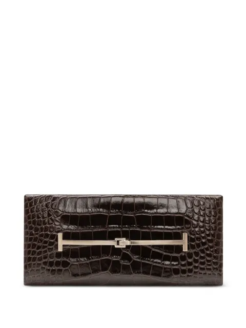 TOM FORD pochette en cuir à effet peau de crocodile