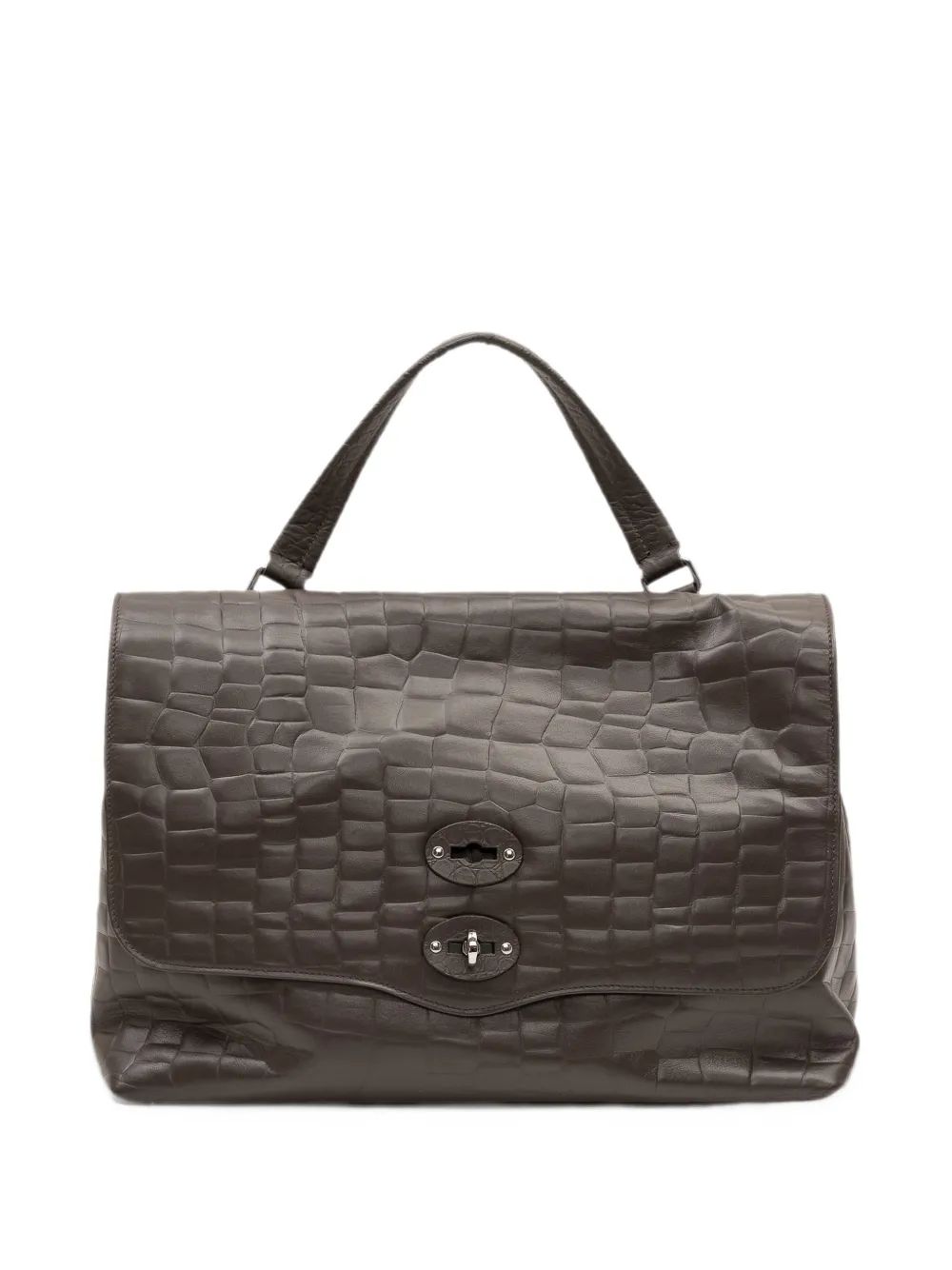 Zanellato Postina croc-effect tote bag Bruin