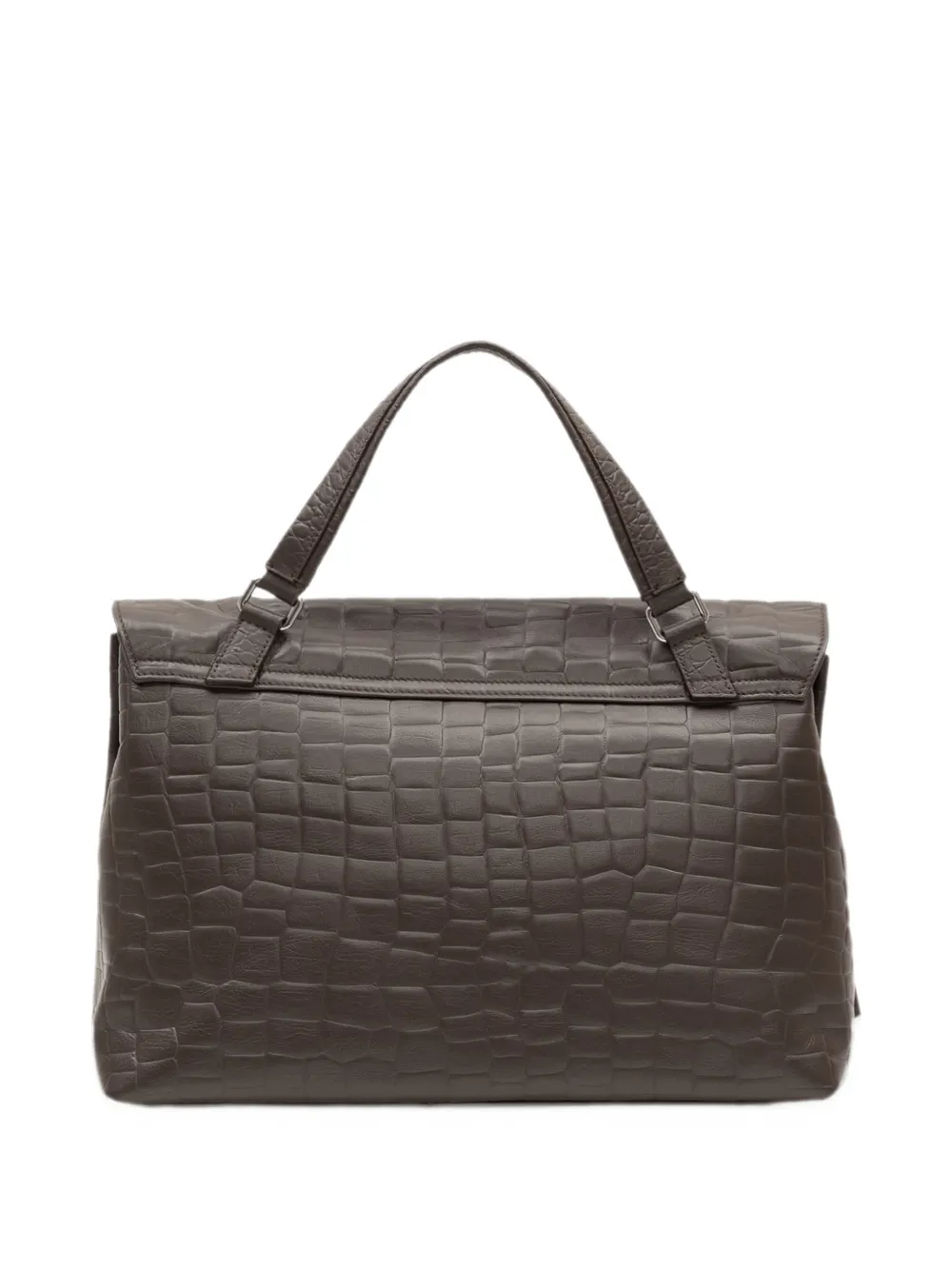 Zanellato Postina croc-effect tote bag Bruin