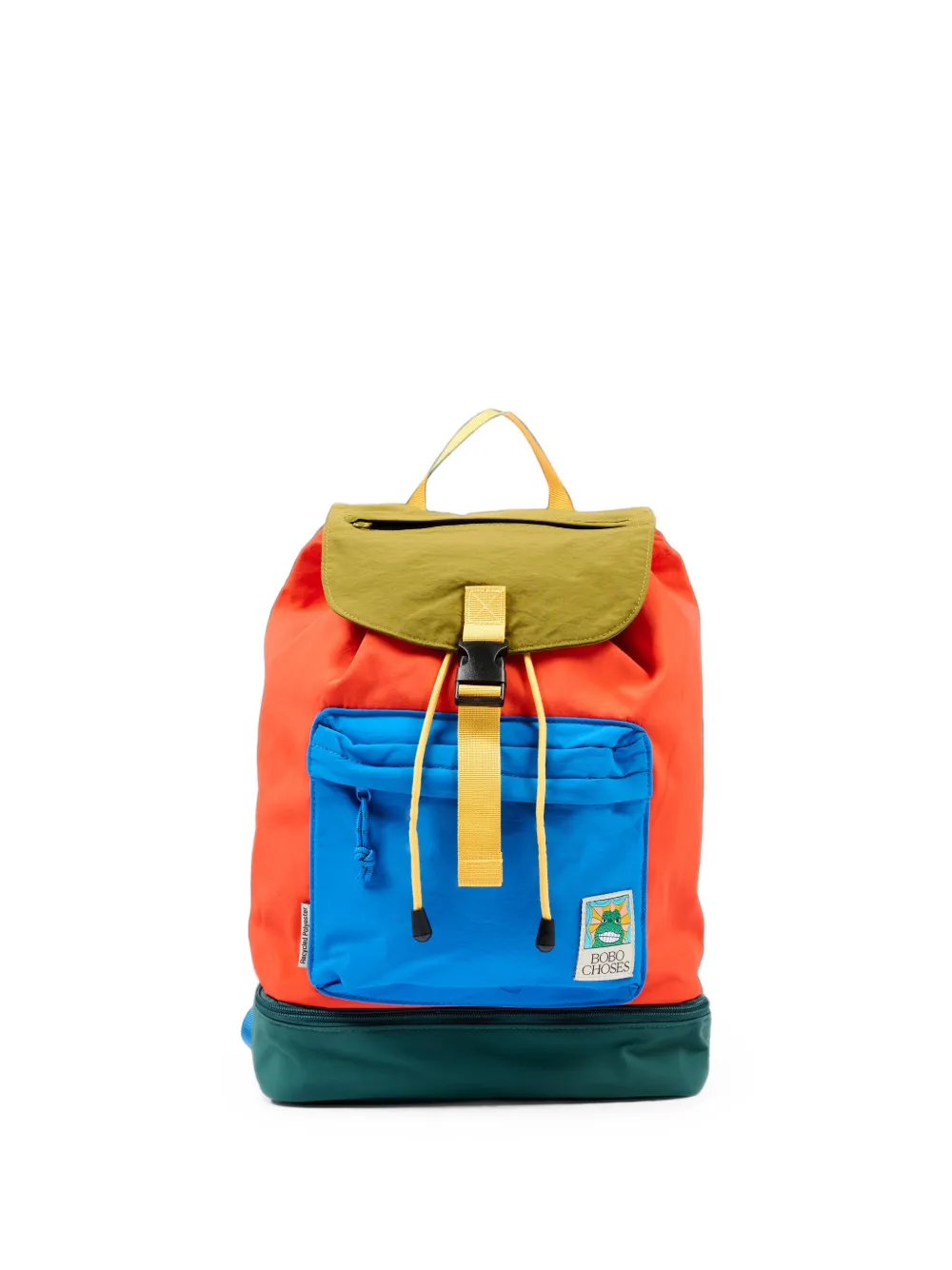 Bobo Choses Beat Tag colour-block buckle-fastening backpack - Arancione