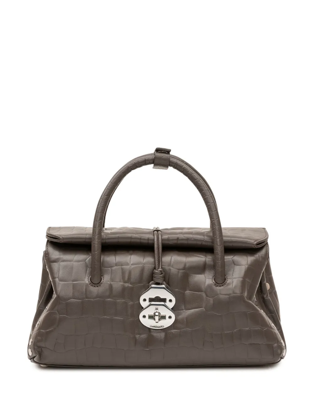 Zanellato small Dotta Foulard 70 crocodile-effect tote bag Bruin