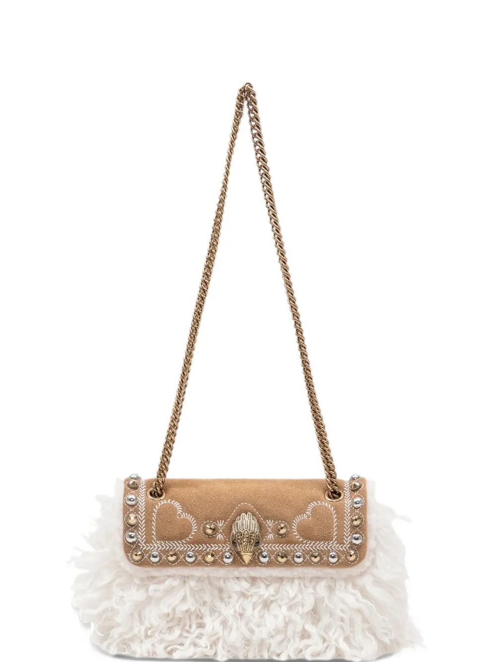 Kurt Geiger London Kensington faux-shearling shoulder bag - Toni neutri