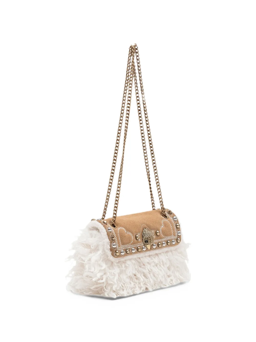 Kurt Geiger London Kensington schoudertas van imitatielamswol Beige