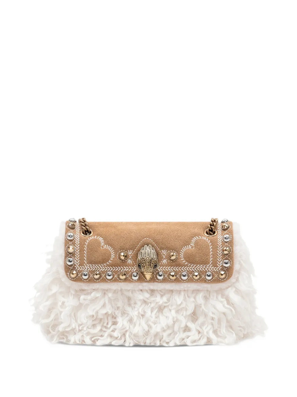 Kurt Geiger London Kensington schoudertas van imitatielamswol Beige