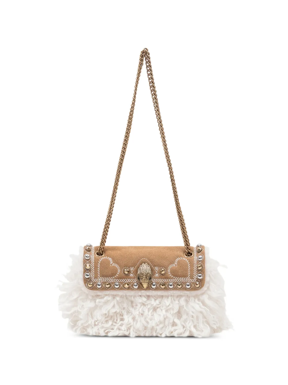 Kurt Geiger London Kensington faux-shearling shoulder bag - Toni neutri