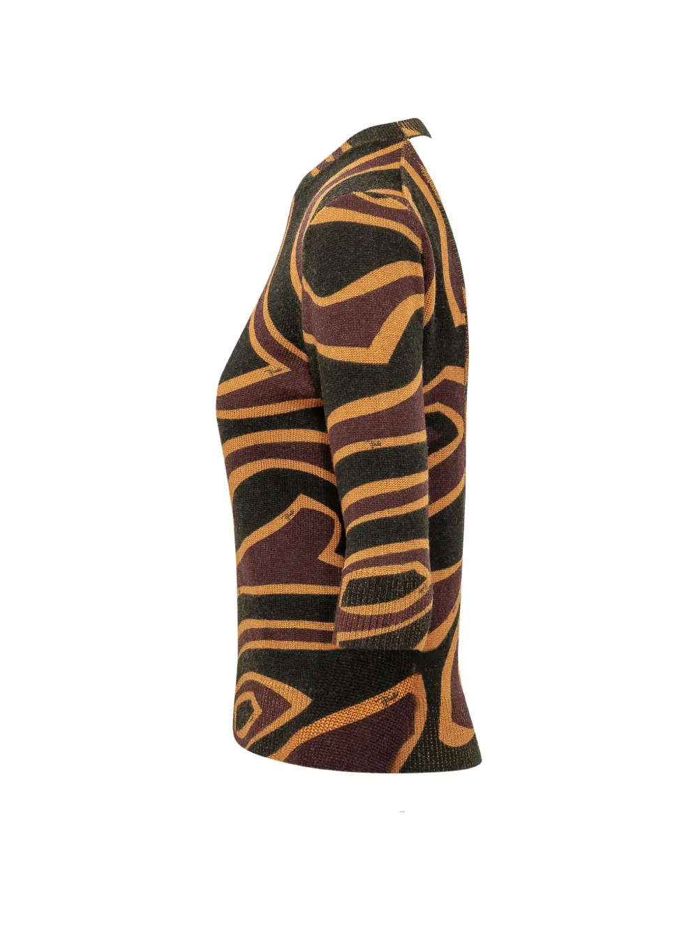 PUCCI Trui met lage ronde hals aan de achterkant en abstracte print Oranje
