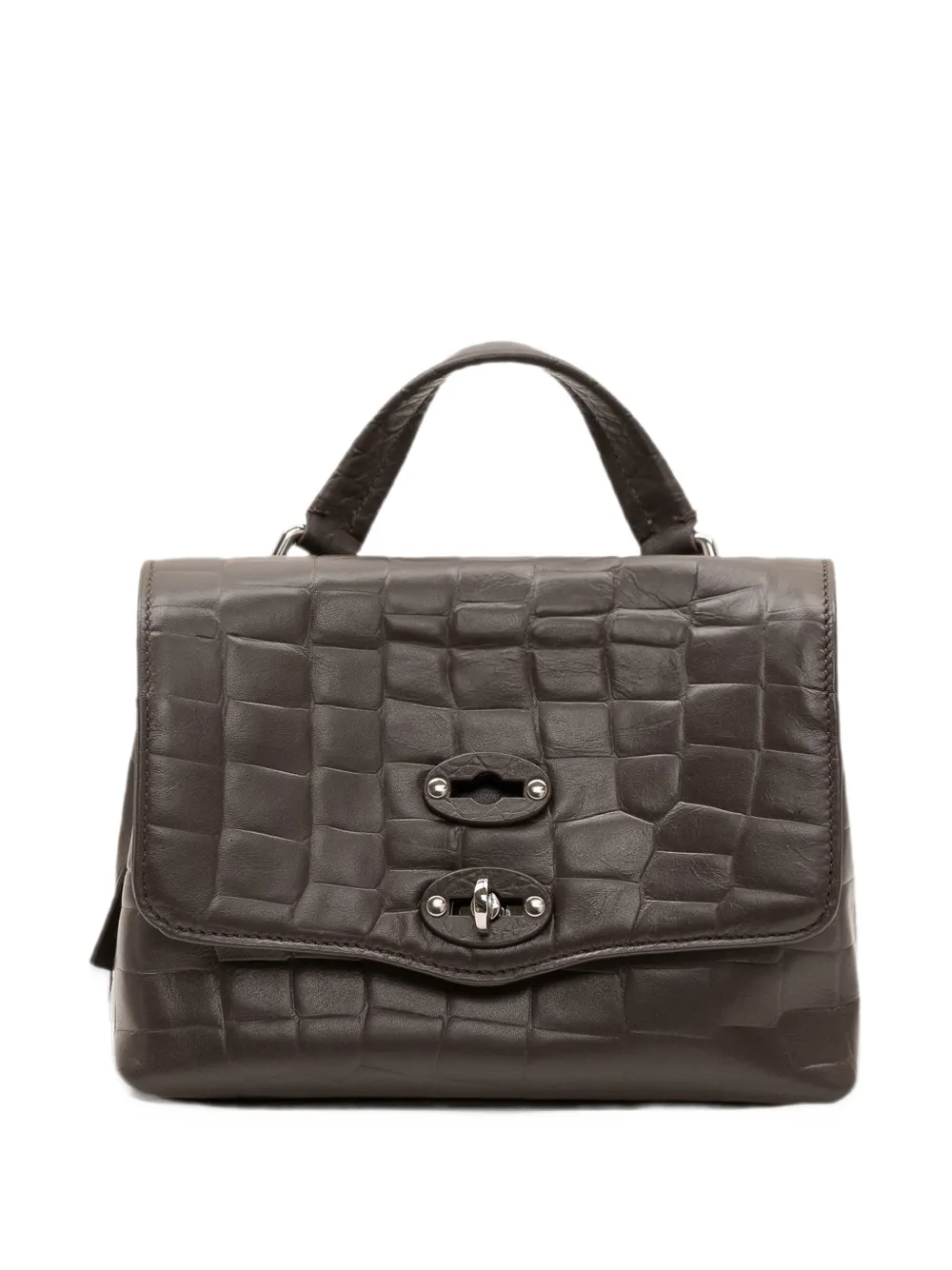 Zanellato M Postina crocodile-effect shoulder bag - Marrone