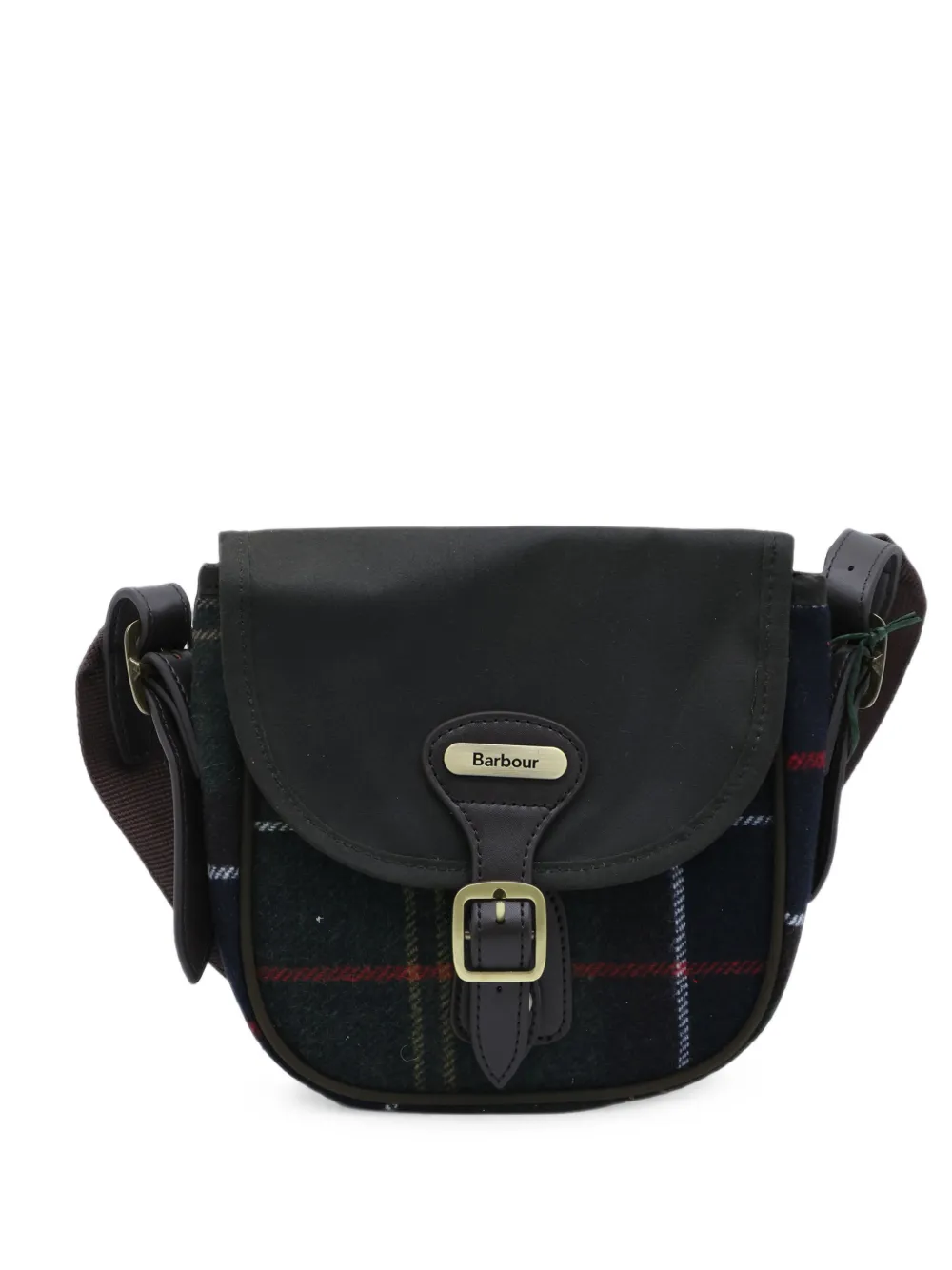 Barbour Tartan buckle-fastening shoulder bag - Verde