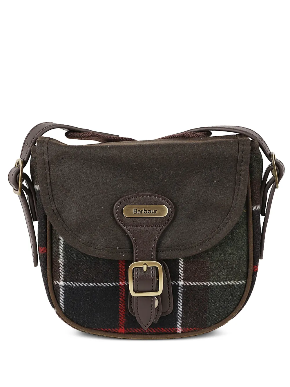 Barbour Tartan buckle-fastening shoulder bag - Verde