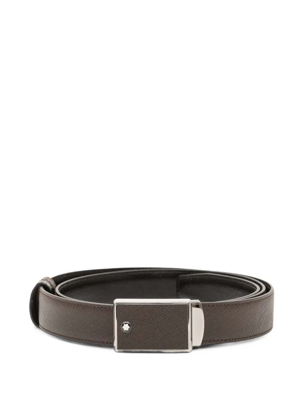 Montblanc Marquetry leather belt - Marrone