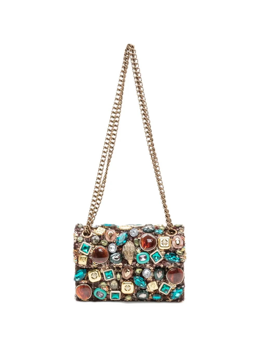 Kurt Geiger London mini Kensington embellished clutch bag - Marrone