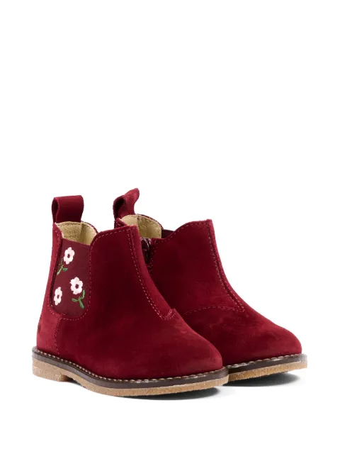 Walkey floral-embroidered leather ankle boots