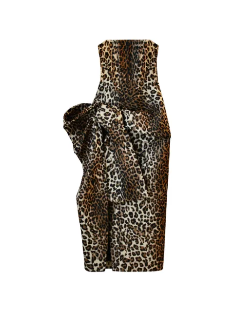 Givenchy long bustier dress in leopard jacquard with bow