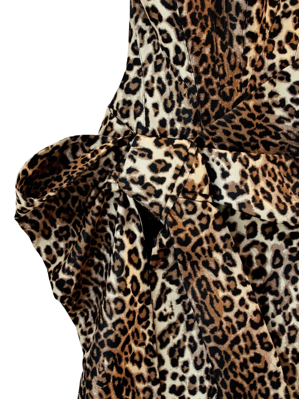 Givenchy Maxi-jurk met luipaard-jacquard en strik Bruin