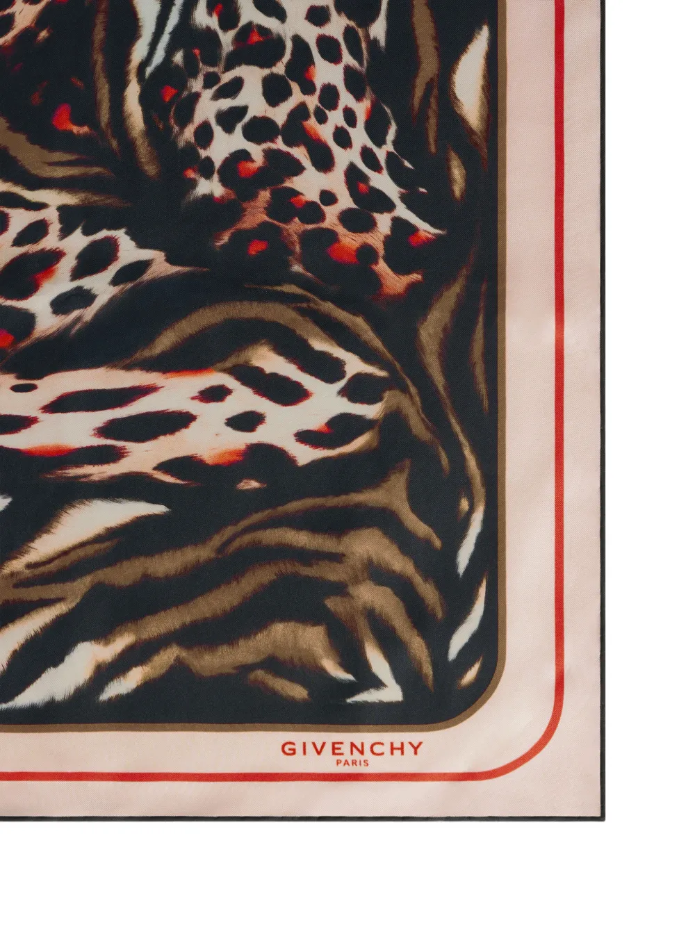 Givenchy Zijden sjaal met abstracte dieren-print Bruin