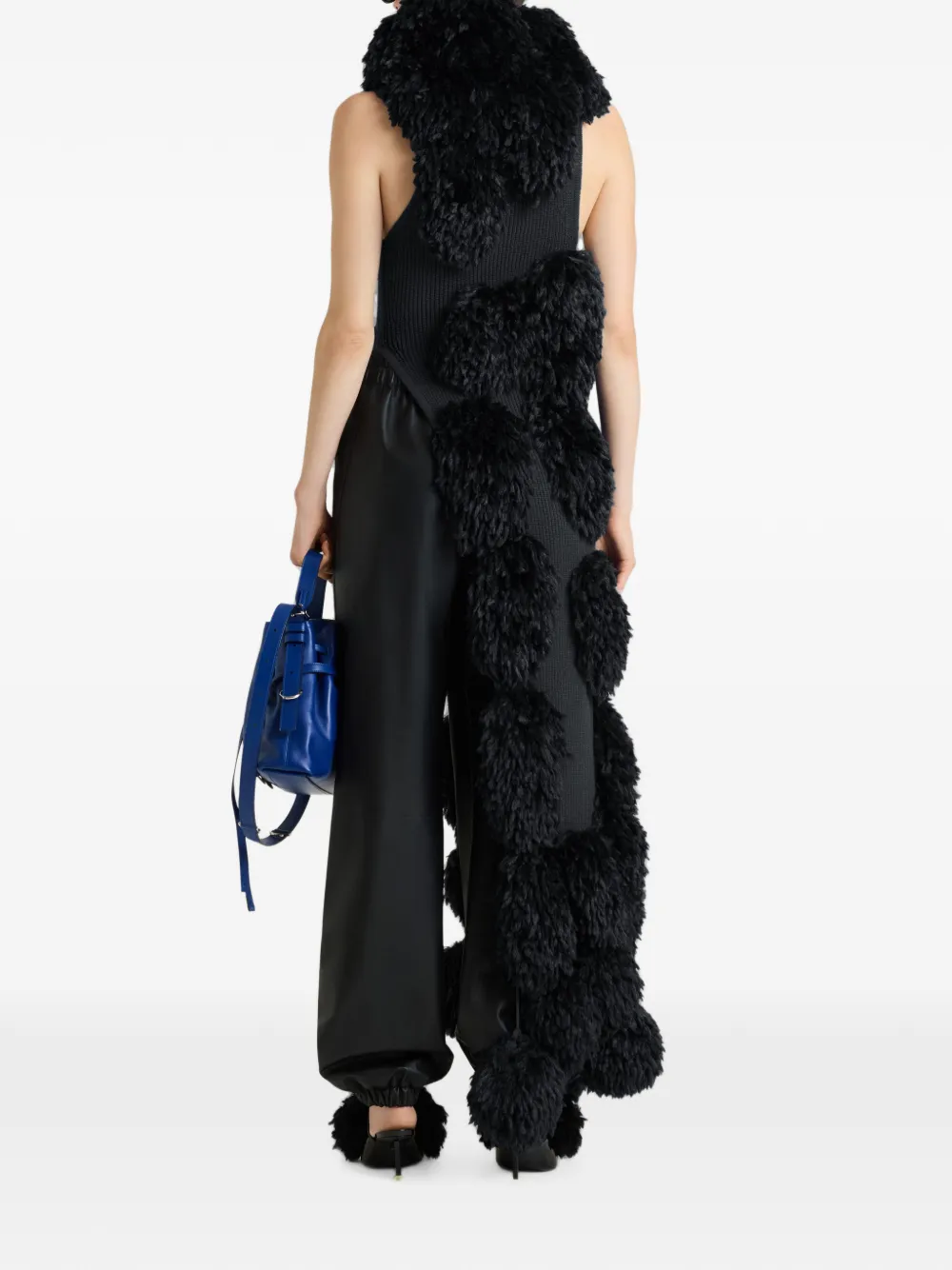 Givenchy Asymmetrische wollen top met pompons Zwart