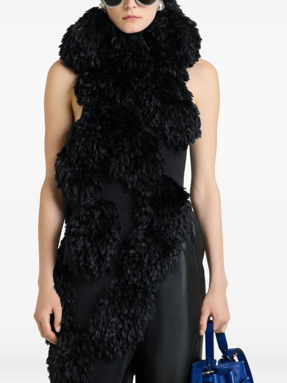 Givenchy Asymmetrische wollen top met pompons Zwart