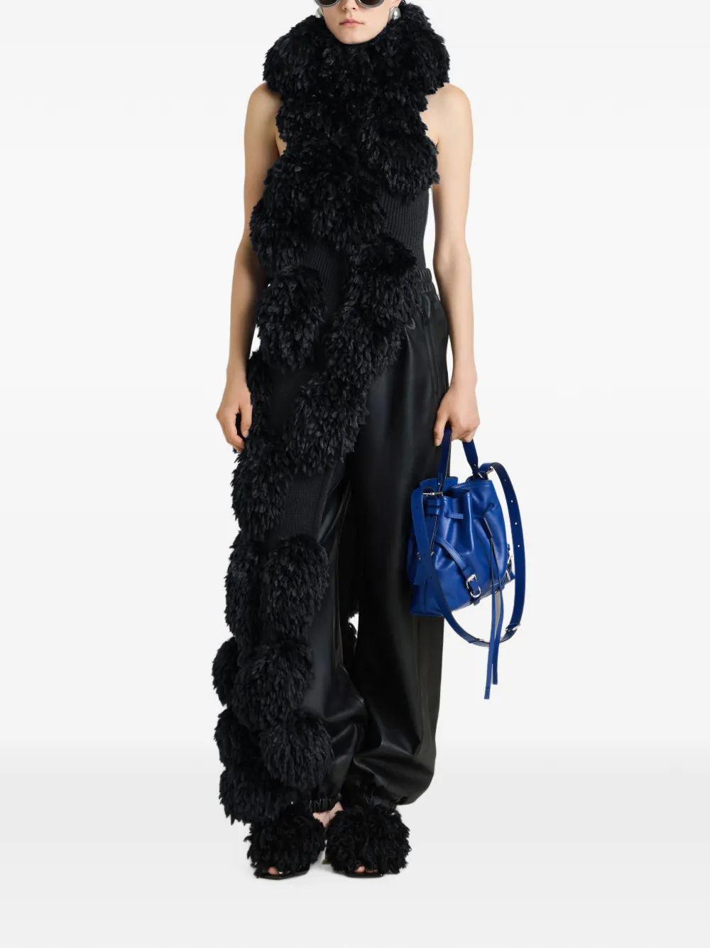 Givenchy Asymmetrische wollen top met pompons Zwart