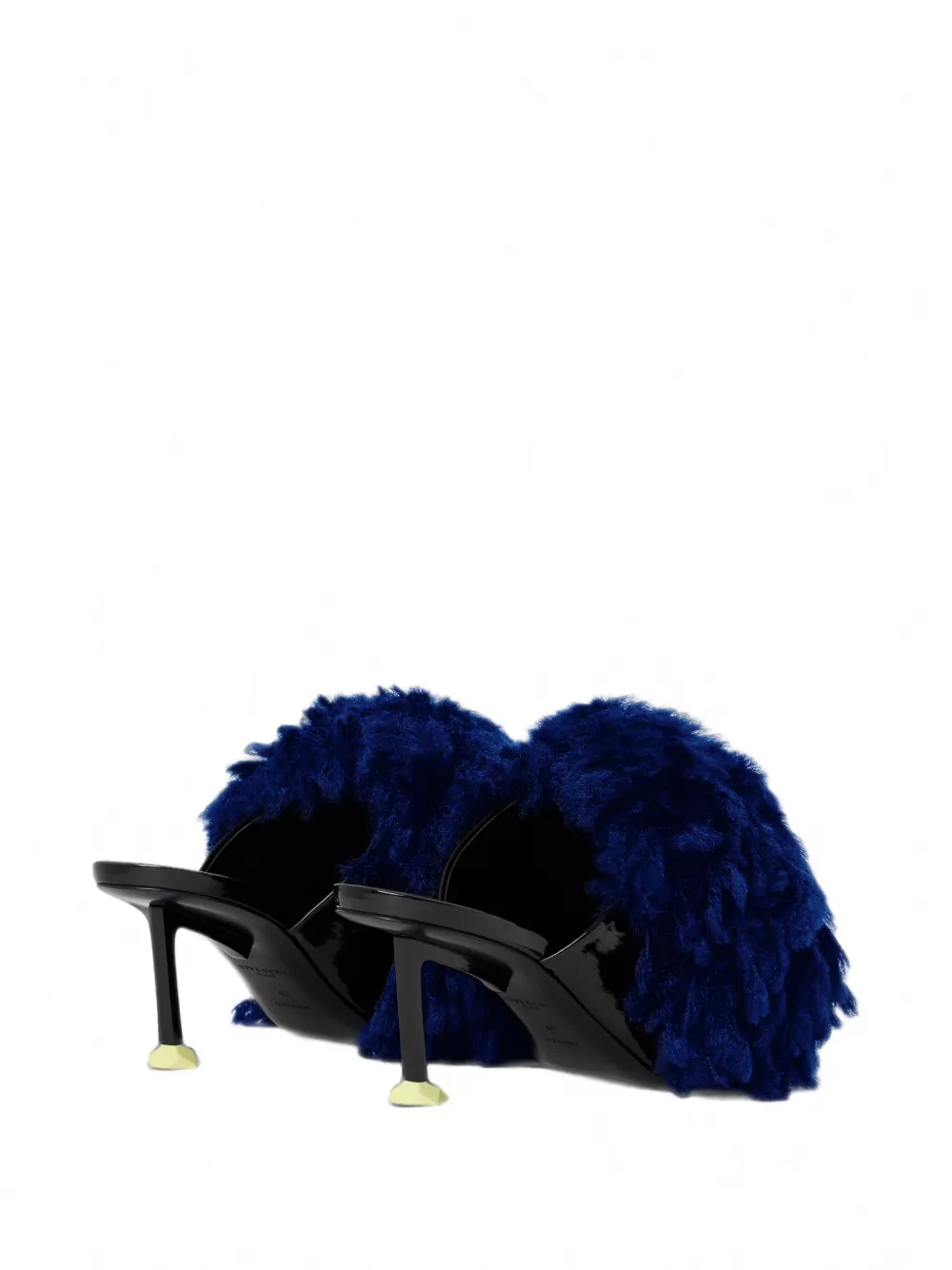 Givenchy Pompom lakleren gebreide muiltjes Blauw