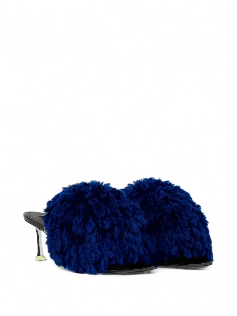Givenchy Pompom lakleren gebreide muiltjes Blauw