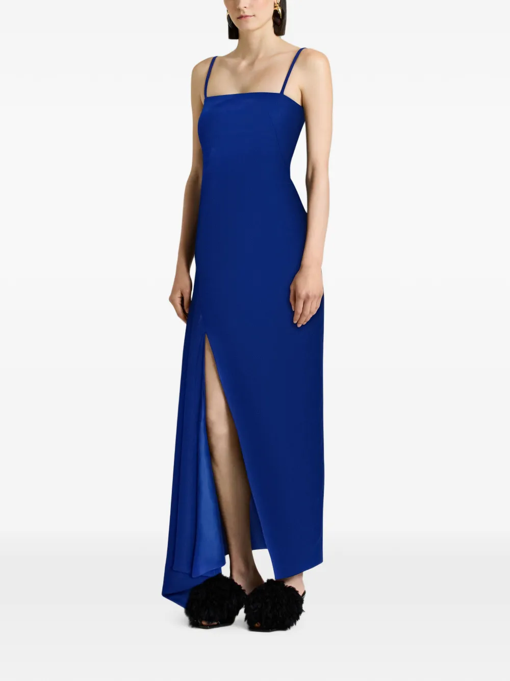 Givenchy Sliced fluwelen maxi-jurk Blauw