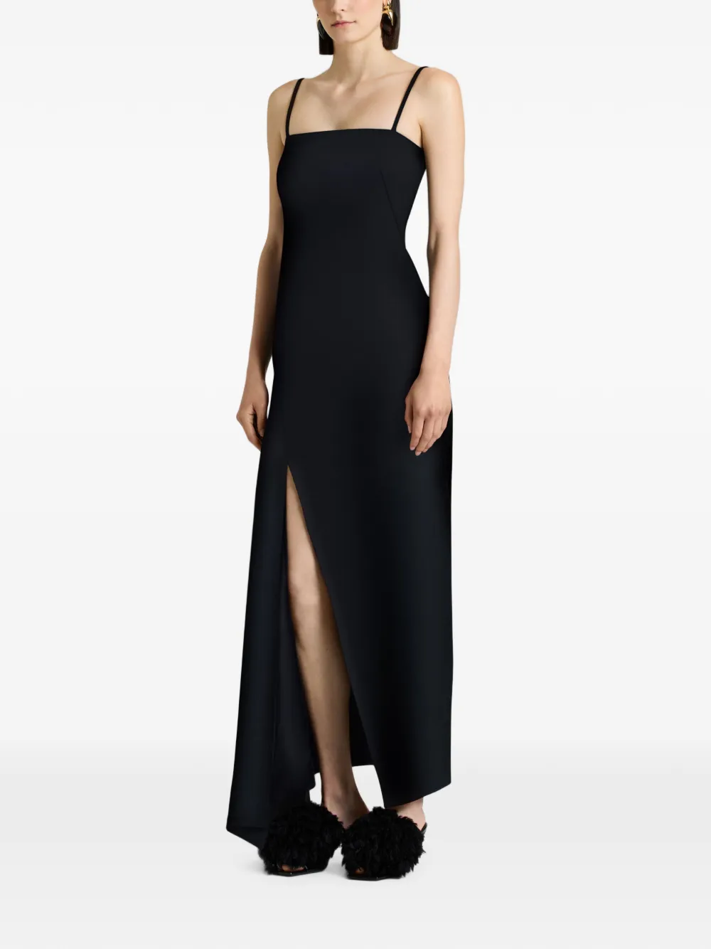 Givenchy Sliced crêpe cady maxi-jurk Zwart