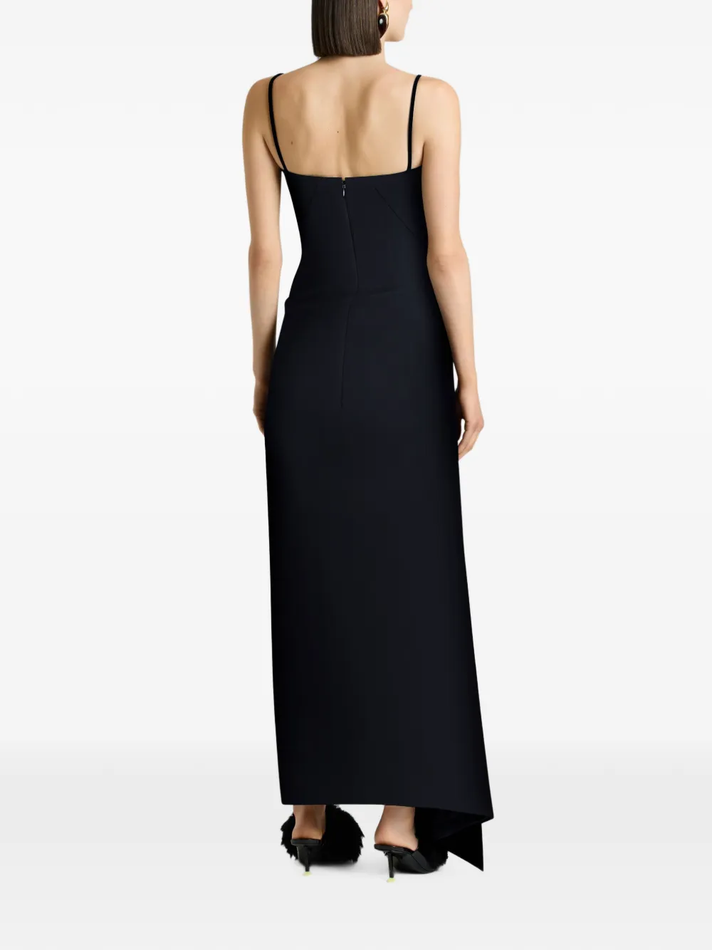 Givenchy Sliced crêpe cady maxi-jurk Zwart
