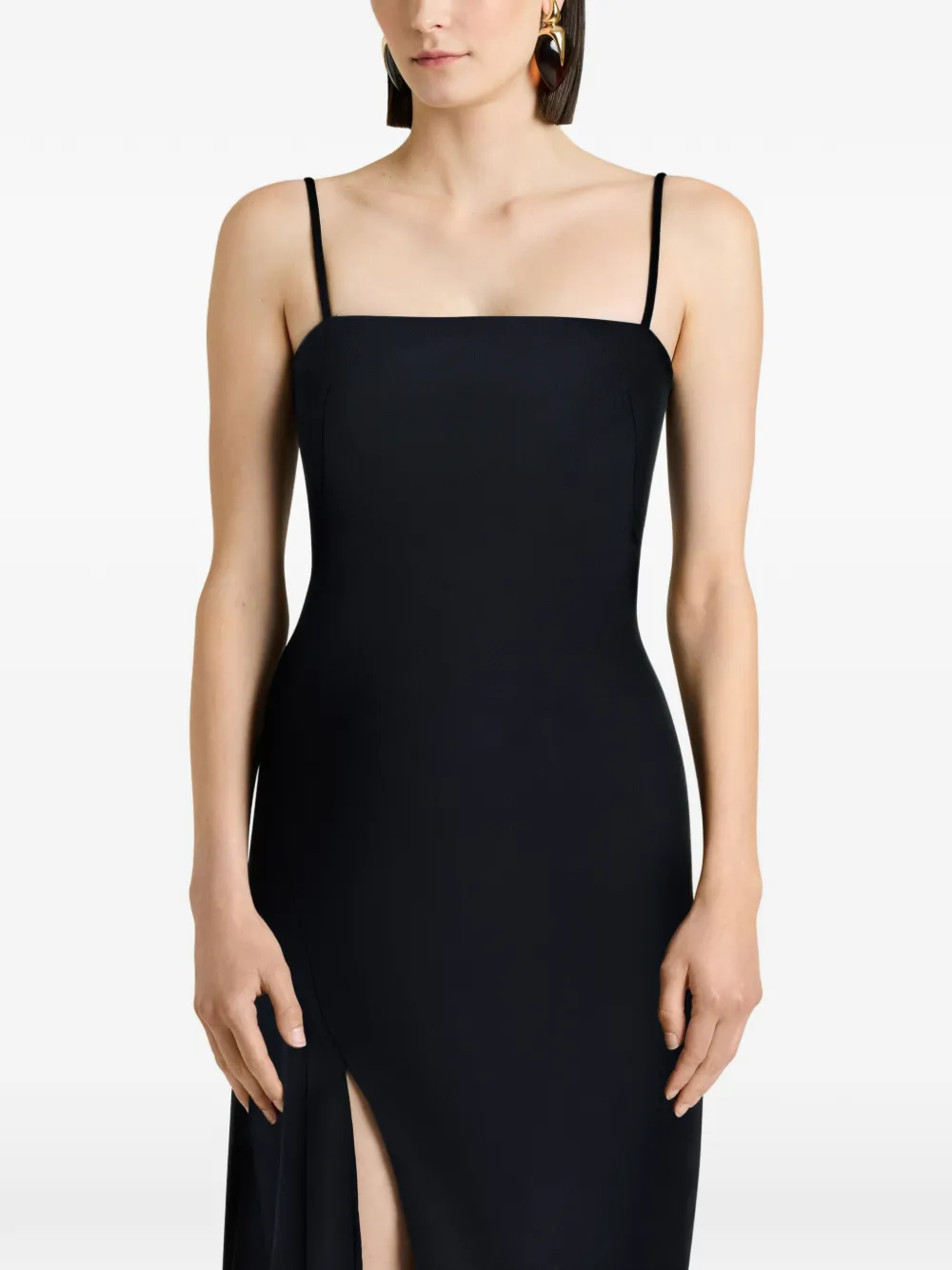 Givenchy Sliced crêpe cady maxi-jurk Zwart