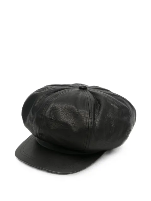 Yohji Yamamoto leather baker boy hat