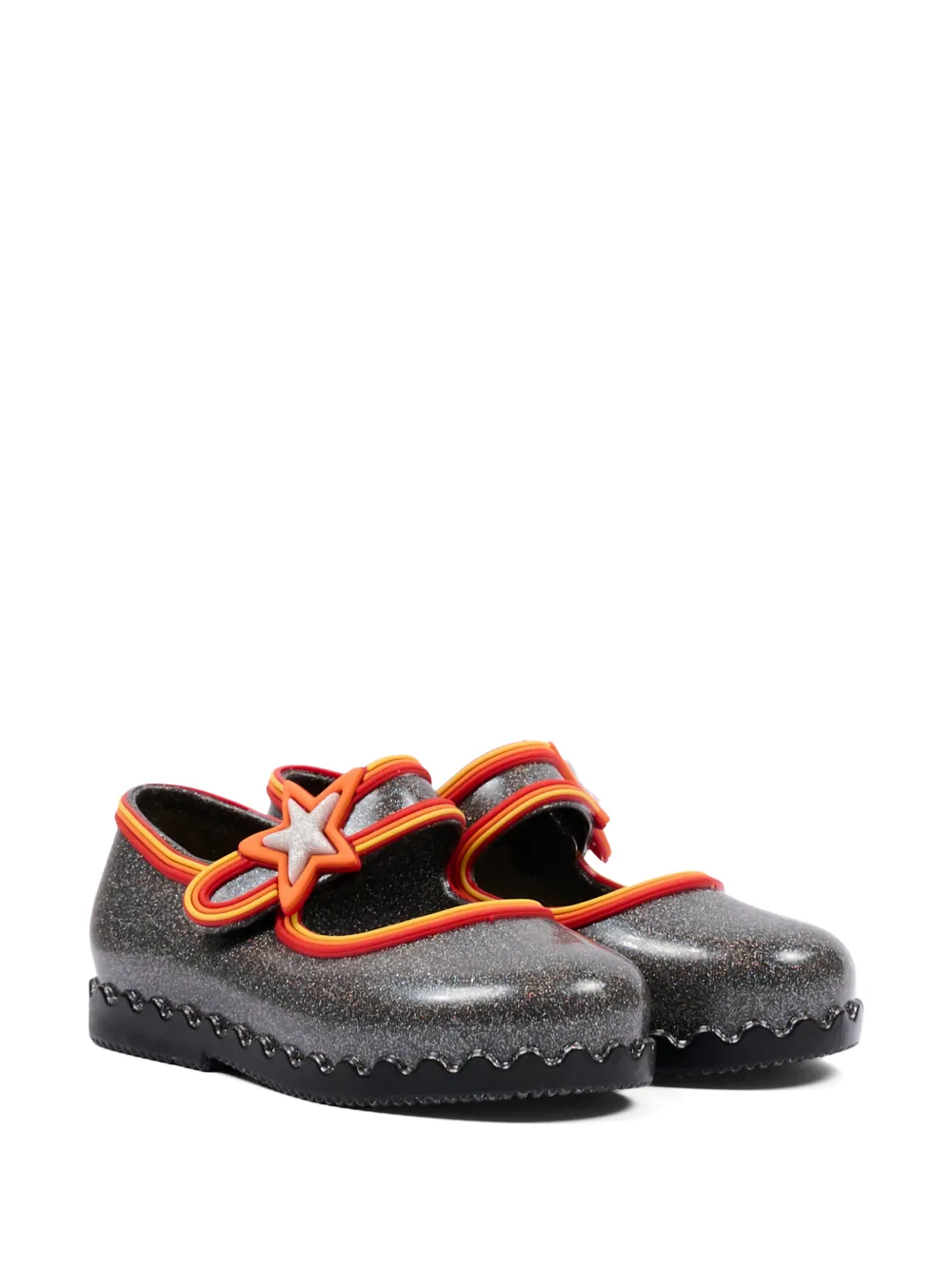 Mini Melissa Hip Ballerina star-patch ballet flats - Nero